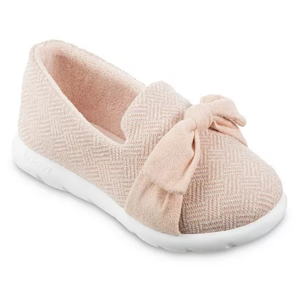Isotoner Signature Women's Indoor/Outdoor Zenz Hatch Knit Closed-Back tie slipon